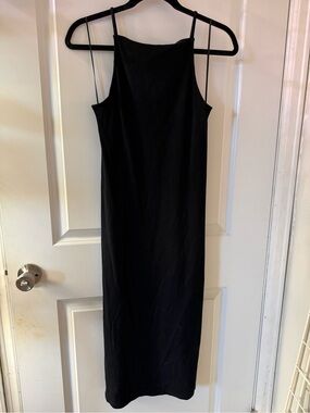 Old Navy Black Maxi Slip Dress with Thin Straps